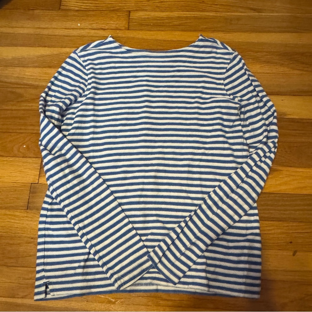 boden cream and white kids long sleeve shirt
